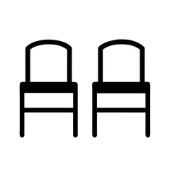Simple black chairs in minimalist design on white background  