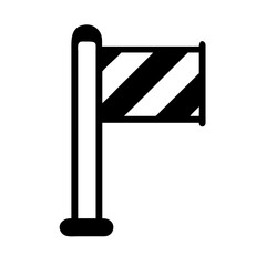 Vertical pole with striped flag in minimalist design concept of Beard Icons  