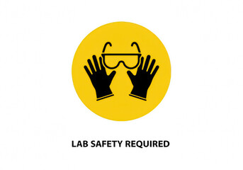 Fototapeta premium Lab Safety Required Symbol PNG – Protective Equipment Icons Including Gloves, Goggles, and Mask Isolated on Transparent Background for Laboratory Safety Signs, Biohazard Labs, and Chemical Handling
