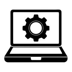 laptop computer icon on white background