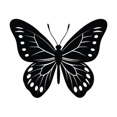 brush footed butterfly silhouette vector