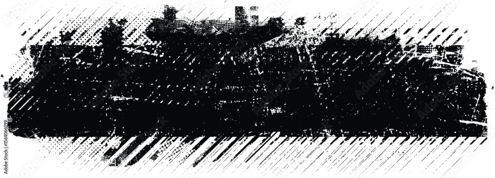 Aufkleber glitch distorted grungy banner . noise destroyed background . trendy defect . glitched collage .grun