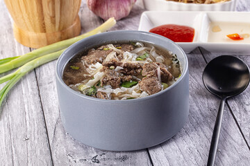 Vietnamese Pho Bo soup with beef