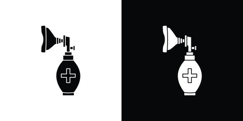 Anesthesia icon silhouette vector in black colors. flat symbol logo design style