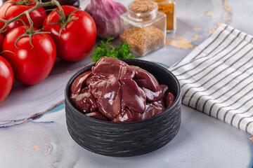 Raw chicken liver for cooking
