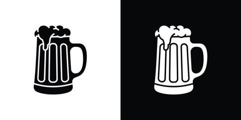 Beer icon silhouette vector in black colors. flat symbol logo design style