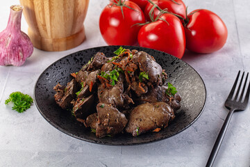 Roasted chicken liver with green onion