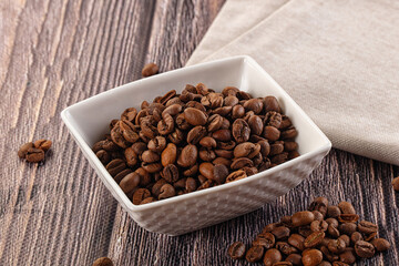 Roasted brown araboca coffee beans