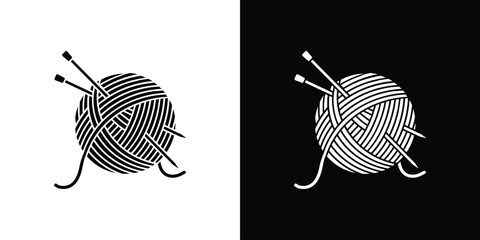 Crochet icon silhouette vector in black colors. flat symbol logo design style