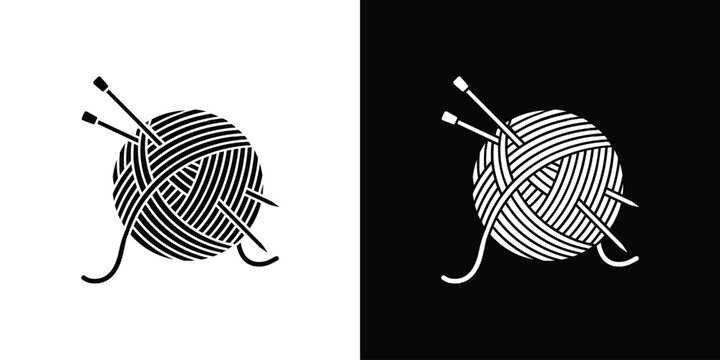 Crochet icon silhouette vector in black colors. flat symbol logo design style