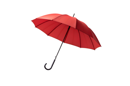 Red Umbrella Isolated on Transparent Background - Protection, Weather, Safety Concept
