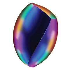 Abstract holographic element. Delicate flowing glass fluid abstract sculpture transparent image. Colorful surreal shape isolated cutout 3d render. PNG. Crystal. Fondo transparente 