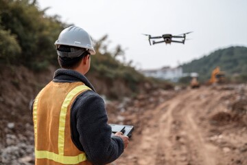 Drone Operator at Construction Site