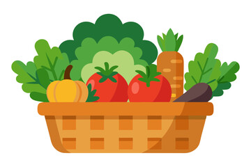 Healthy Vegetable Basket with Fresh Bell Peppers and Carrots Design