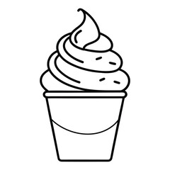 Isolated ice-cream outline vector icon on white background