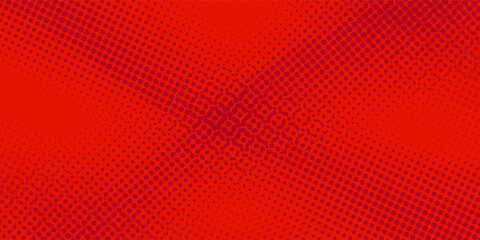 Modern red and crimson pop art background with halftone dots in comic style, vector illustration eps10