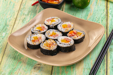 Koream homemade roll Kimbap with nori seaweed