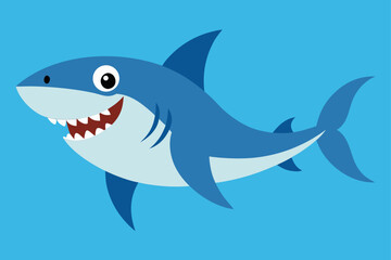 Obraz premium shark cartoon isolated on white