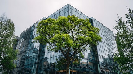 modern office building in the city.
