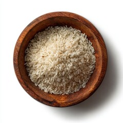 Unpolished Rice in Rustic Wooden Bowl: A Simple, Natural Still Life