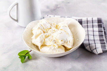 Chream cheese in the bowl