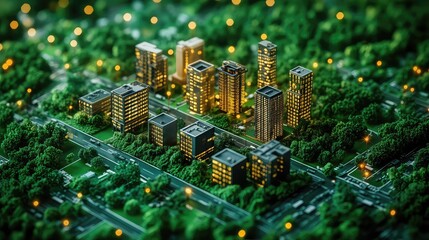 Urban renewal projects concept showing infrastructure repair, housing development, sustainable planning, green space creation, community investment, public improvement programs