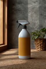 Spray Bottle on Burlap Surface