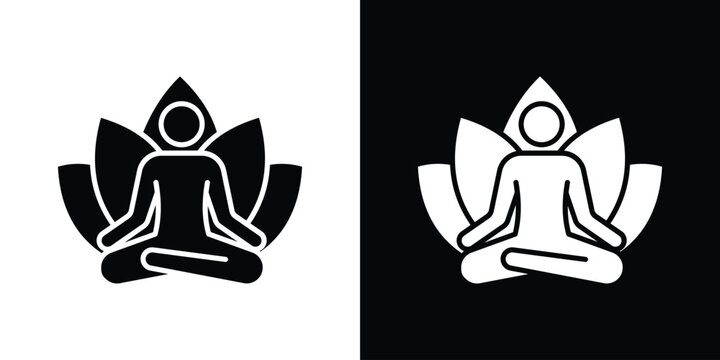 Wellness icon silhouette vector in black colors. flat symbol logo design style