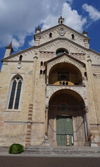 Fototapeta premium Verona Cathedral of Santa Maria Matricolare in historic centre of Verona town, Italy, Europe.