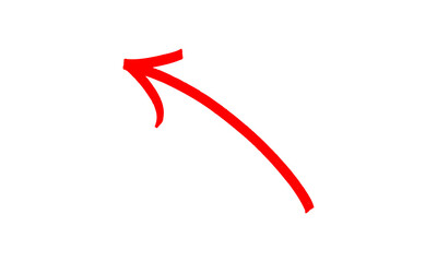 hand-drawn red marker arrow isolated PNG transparent, hand-drawn marker stroke arrows on transparent background.	