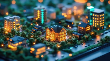 Virtual real estate and property concepts featuring 3D plots, metaverse buildings, tokenized assets, futuristic architecture, and marketplace visuals for digital ownership