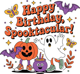 Creepy Halloween Clipart Collection &ndash; Skulls, Witches, and Haunted House Elements, Retro Style Halloween Graphics &ndash; Zombie, Vampire, Pumpkin and More Vector Pack, Kawaii Halloween Vector Set &ndash; Fun, Co