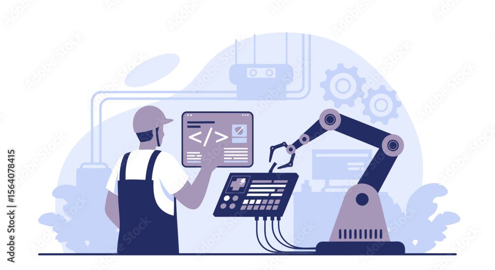 Poster automated engineering solutions with advanced technology and robotics development