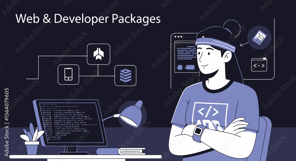 Poster creative software engineer designing new web applications and modern technologies