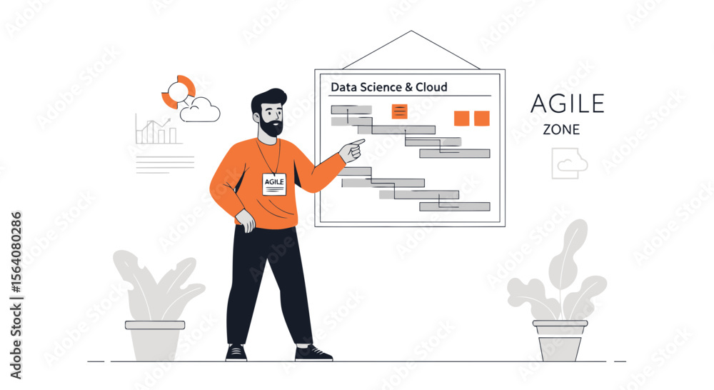Poster demonstrating agile data science and cloud roadmap management strategy plan