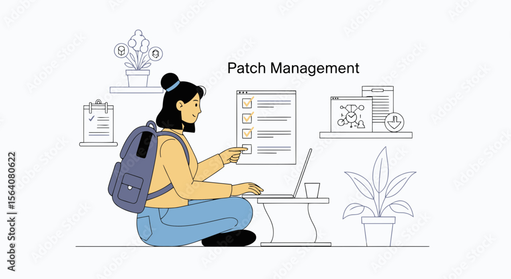 Poster efficient patch management for business software with security compliance checklist