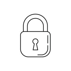 Simple Line Art Padlock Icon Security, Privacy, Protection Symbol