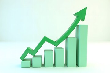 Upward Trend Graph Illustrates Growth. Business growth, financial success, stock market upward trend, data analytics.