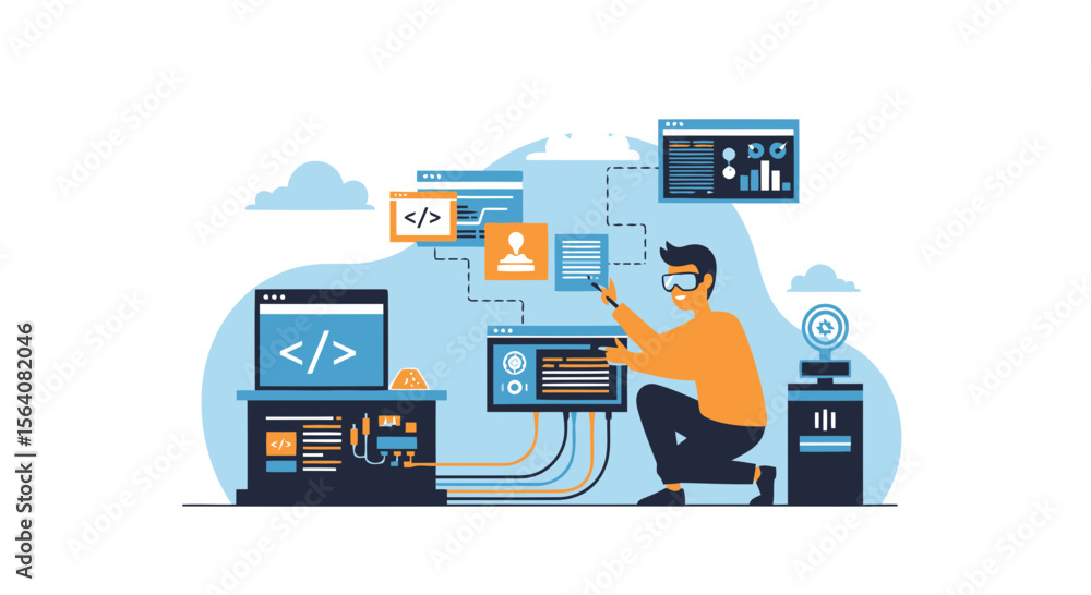 Poster innovating system integration with virtual reality interface for agile development