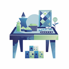 Picnic image. Flat image isolated on white background. Vector illustration.