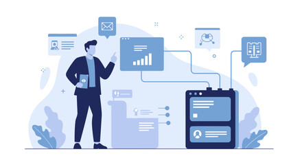 Modern Business Analytics Dashboard Concept Presentation Visual Data Analysis