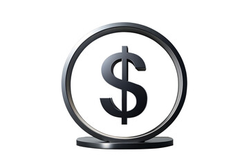 Fototapeta premium Modern Minimalist Dollar Sign Symbol 3D Render of Currency Icon