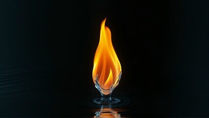 blue flame on a black background