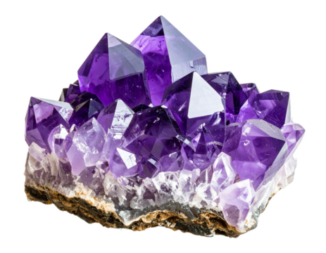 Raw Natural Amethyst Stone in Deep Violet with Rough Crystal Structure and Natural Points