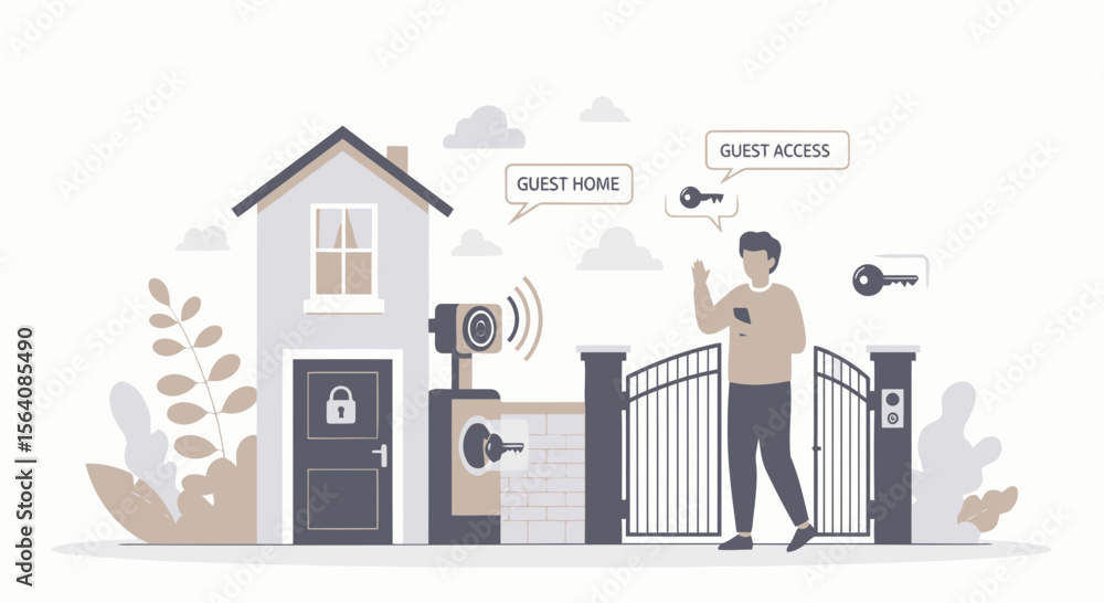 Aufkleber smart home security system using mobile technology for guest management