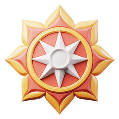 Fire department badge star isolated on transparent background