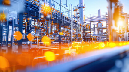 Industrial facility chemical plant manufacturing pipes machinery technology production energy