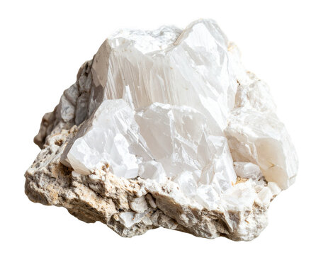 Raw Natural Barite Stone in Creamy White with Rough Crystalline Texture, Unpolished Mineral Specimen