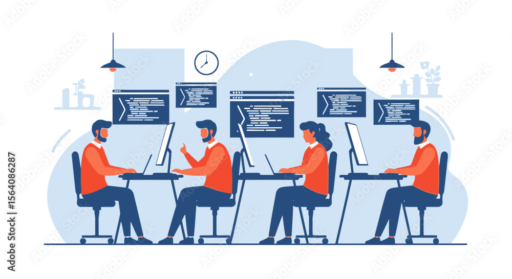 Poster teamwork and software development in an open space collaborative environment
