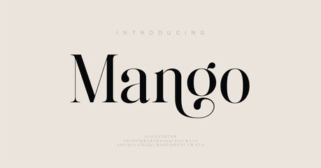 Mango Elegant alphabet letters font logo. Typography modern minimal lettering serif italic fonts decorative wedding vintage retro logos. vector illustration
